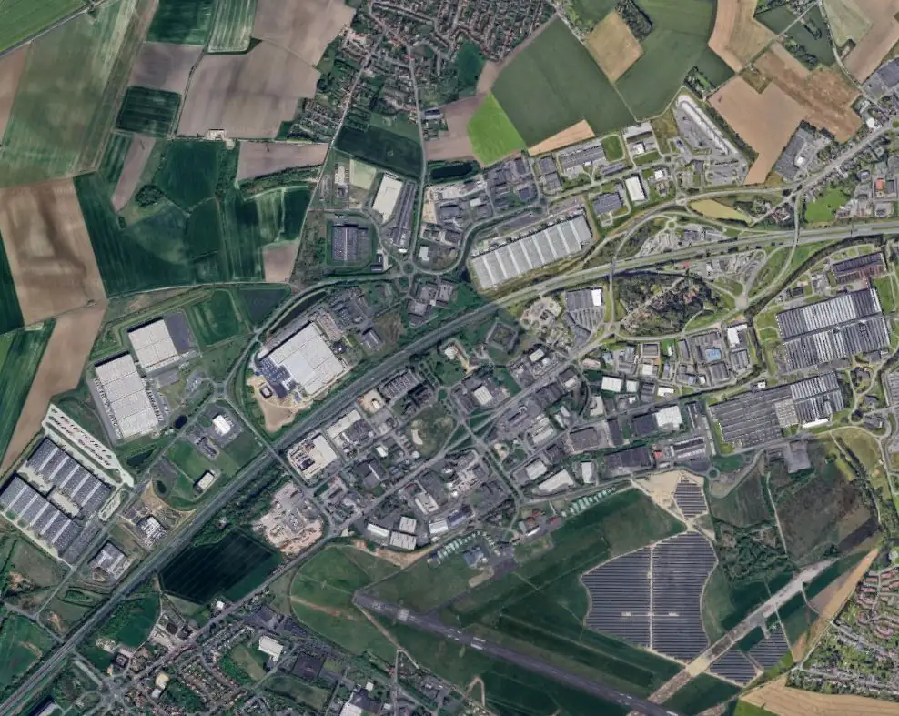 Vue aérienne du Parc d'activités de l'Aérodrome à Prouvy