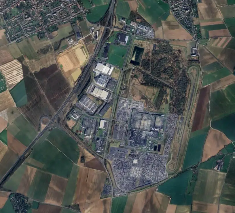 Vue aérienne du Parc de la Vallée de l'Escaut à Onnaing