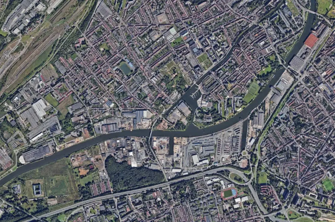 Vue aérienne du Port de Lille - Plateforme multimodale